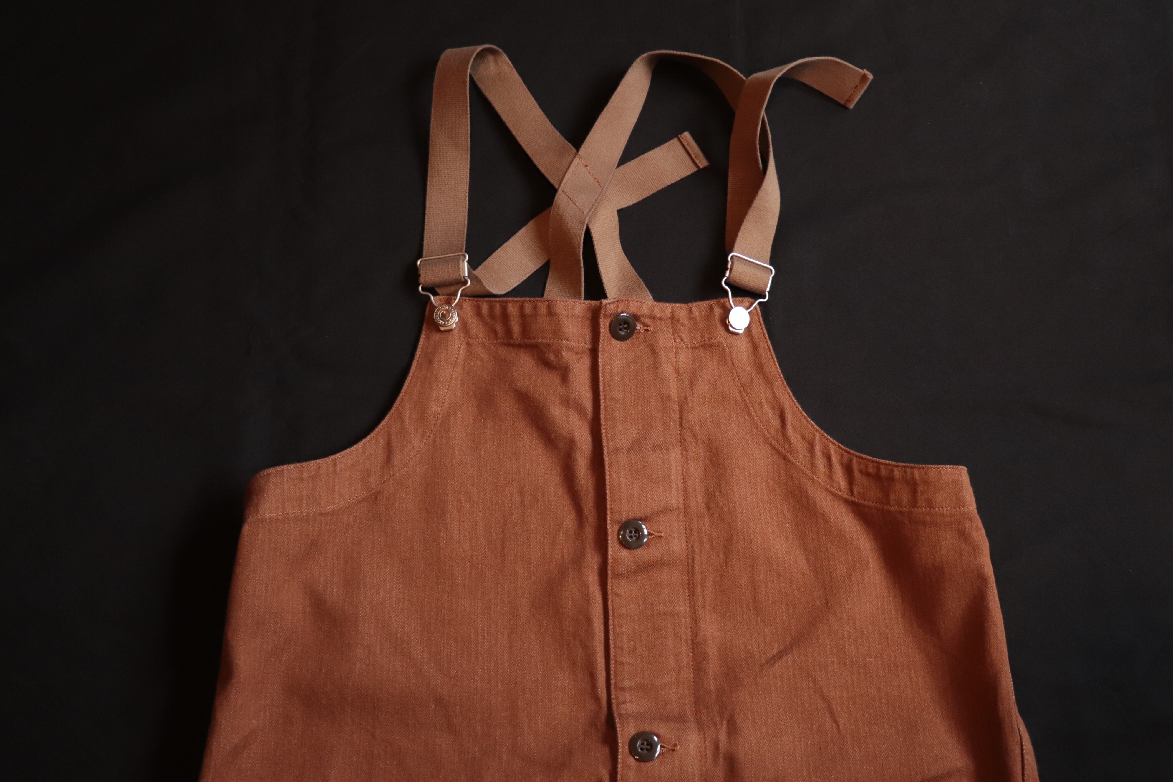 アナクロノーム anachronorm オーバーオール ブラウン ヘリンボーン