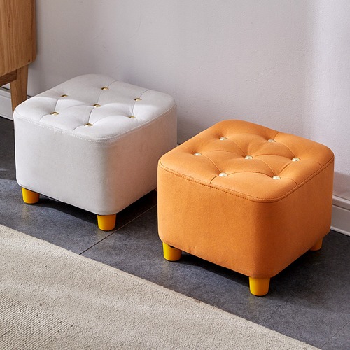 小さいスツール 無垢材 スツール 高さ28cm ５カラー オレンジ ライトグレー 家庭用 玄関椅子 靴用スツール コーヒーテーブル用スツール 大人用 子供用 小さなスツール リビングルーム用 ドア用スツール