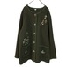 『VINTAGE wool no collar flower leaf embroidery stitch button Tyrol Tyrolean jacket』USED 古着 ヴィンテージ ウール ノーカラー ステッチ 刺繍 リーフ フラワー 花柄 ボタン チロル チロリアン ジャケット