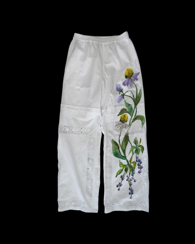vintage lace pants purple echinacea