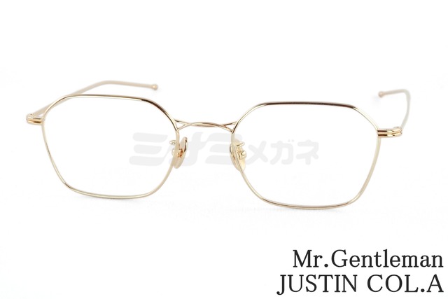 Mr.Gentleman メガネ JUSTIN COL.A 多角形 スクエア ツインブリッジ ジャスティン ミスタージェントルマン 鯖江 日本製 正規品