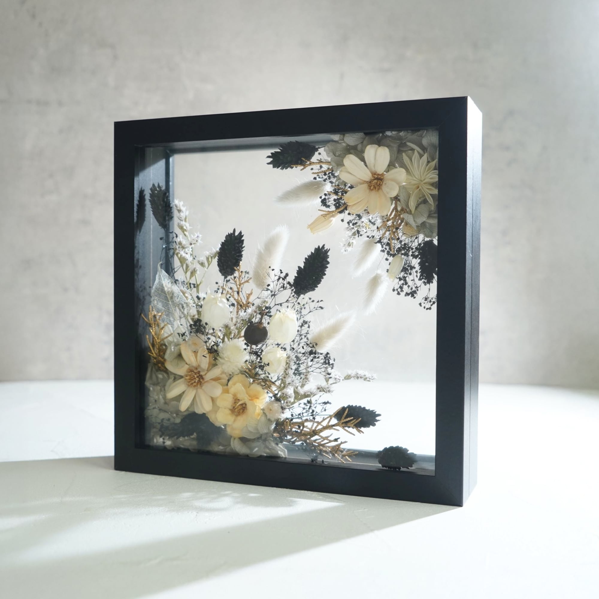 【ブラック】フレームフラワー Lサイズ アートタイプ≪限定1点≫ FL-10