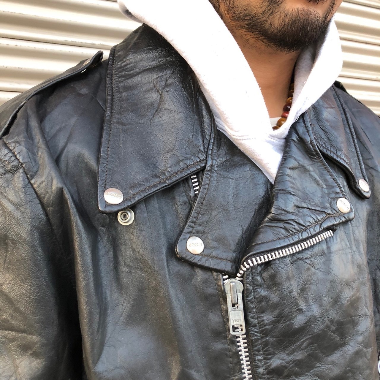XXL 80s USA製 BROOKS ダブル ビッグサイズ ライダース レザー 