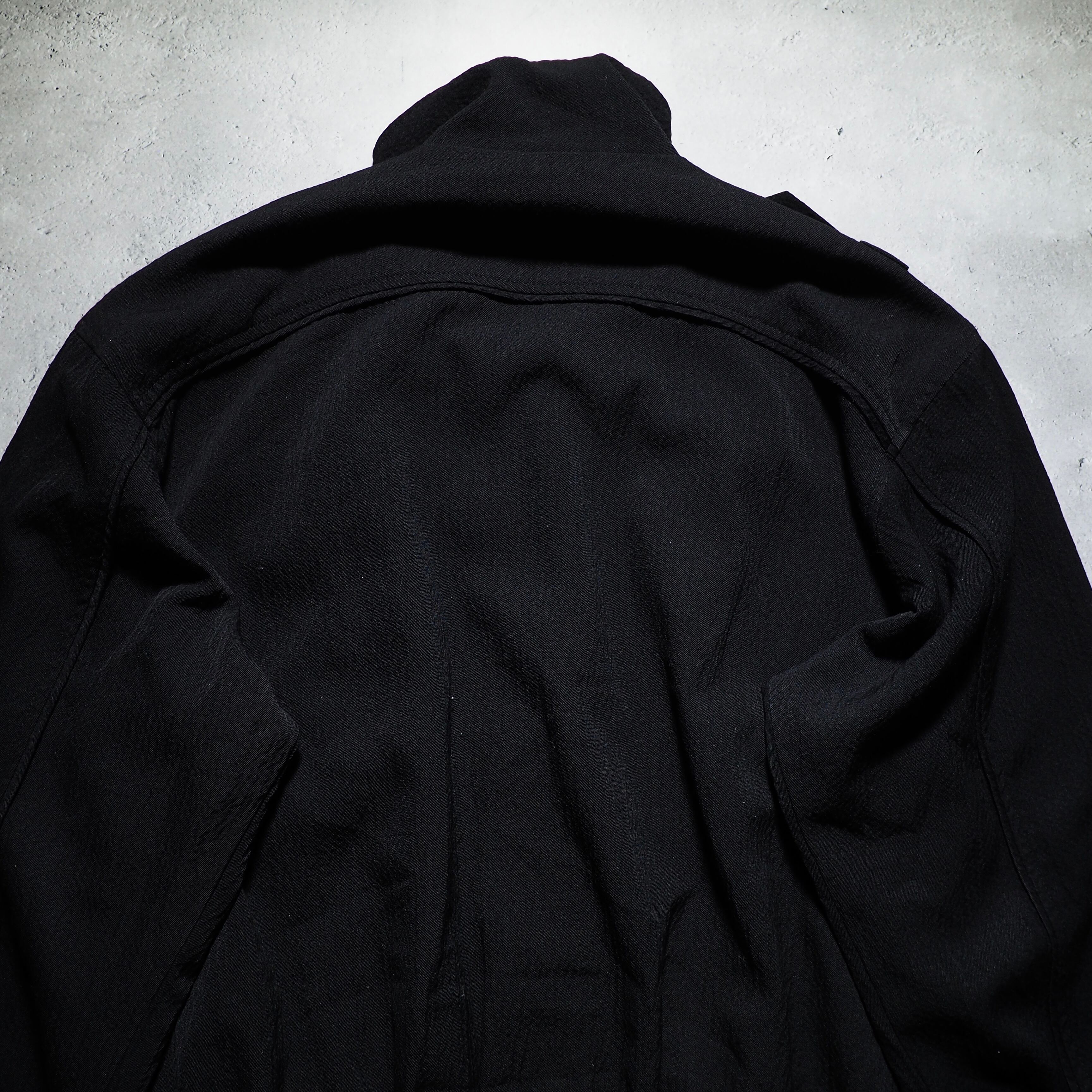 1990s Black mode Deformation silhouette vintage jacket blouson (made in France)