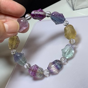 3.カラフルペンギン☆フローライト ブレスレット