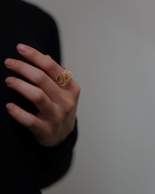 SENTE - Pure Gold Bubble Ring ：Clear｜24金バブル／光学ガラスリング no.09