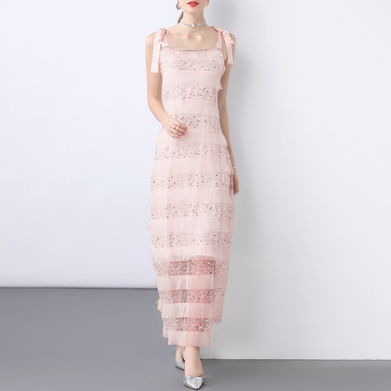 Sheer sleeveless dress 00110
