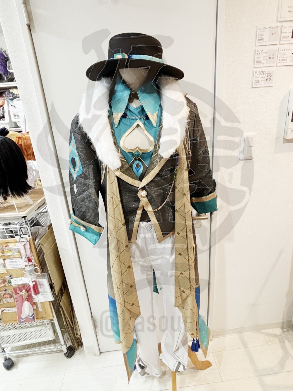 【男性サイズ】崩壊:スターレイル アベンチュリン 風衣装【ウィッグ付き、ダイス、タトゥーシール付き】
