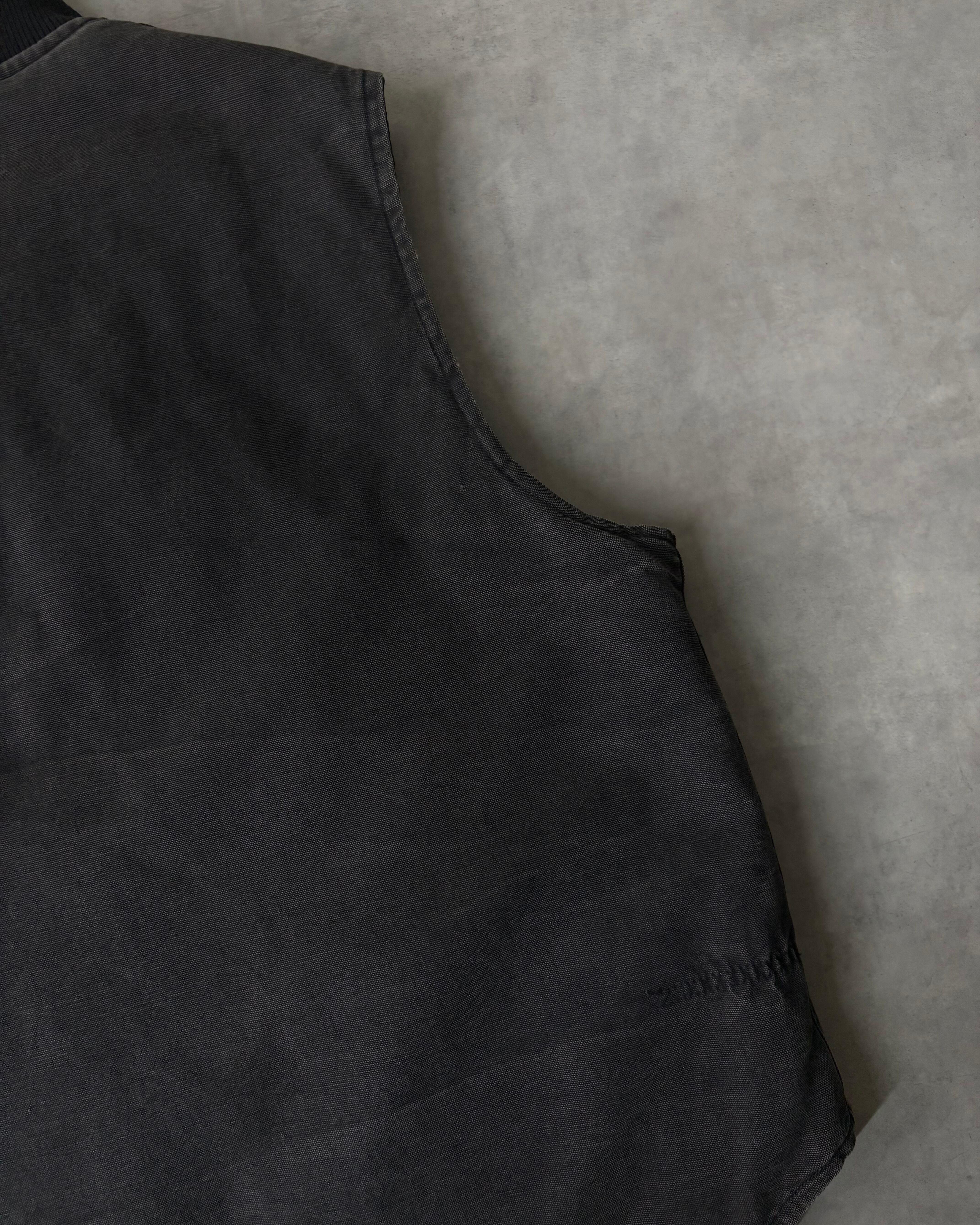 90s Carhartt Fade-Black Zip-up Duck Vest | VOLAR