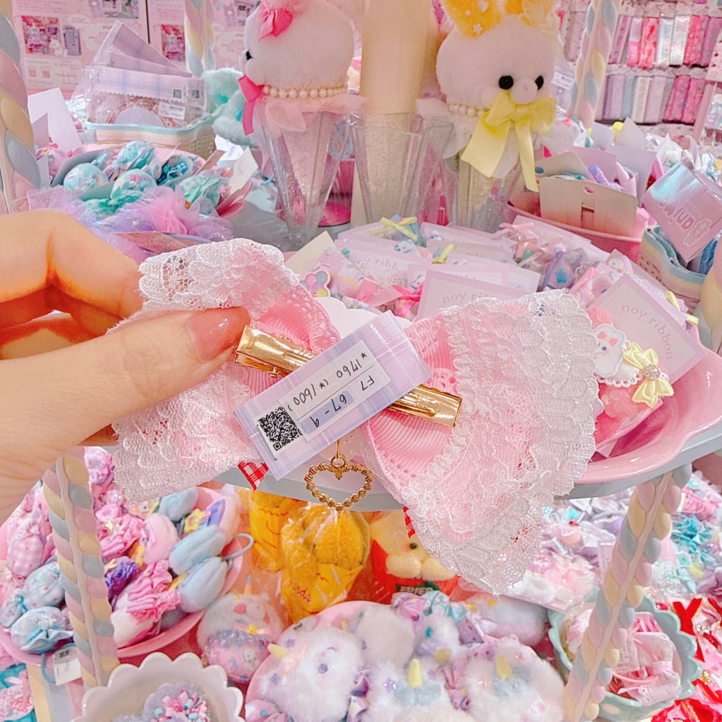 【F7】67-9レースリボンヘアクリップ