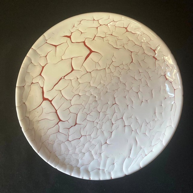 丸皿 赤 (20cm)