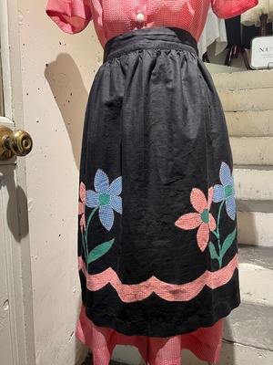 50's vintage  flower patch print apron