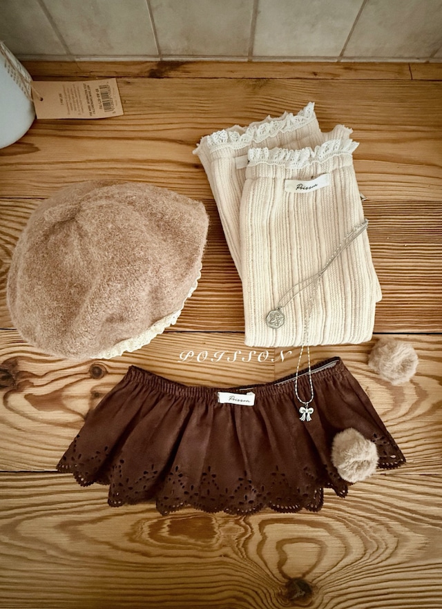 予約⌇poisson / Suede-draided skirt