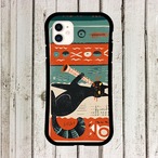 iPhoneケース 黒猫 クラリネット 音楽｜木管楽器 北欧レトロ CAT008