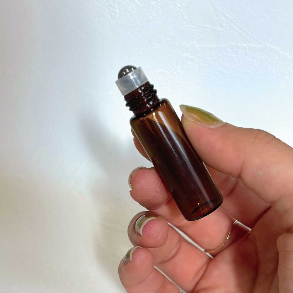 木目 ブラウン ロールオンボトル】1本 5ml ミニ スリム 小型 ガラス