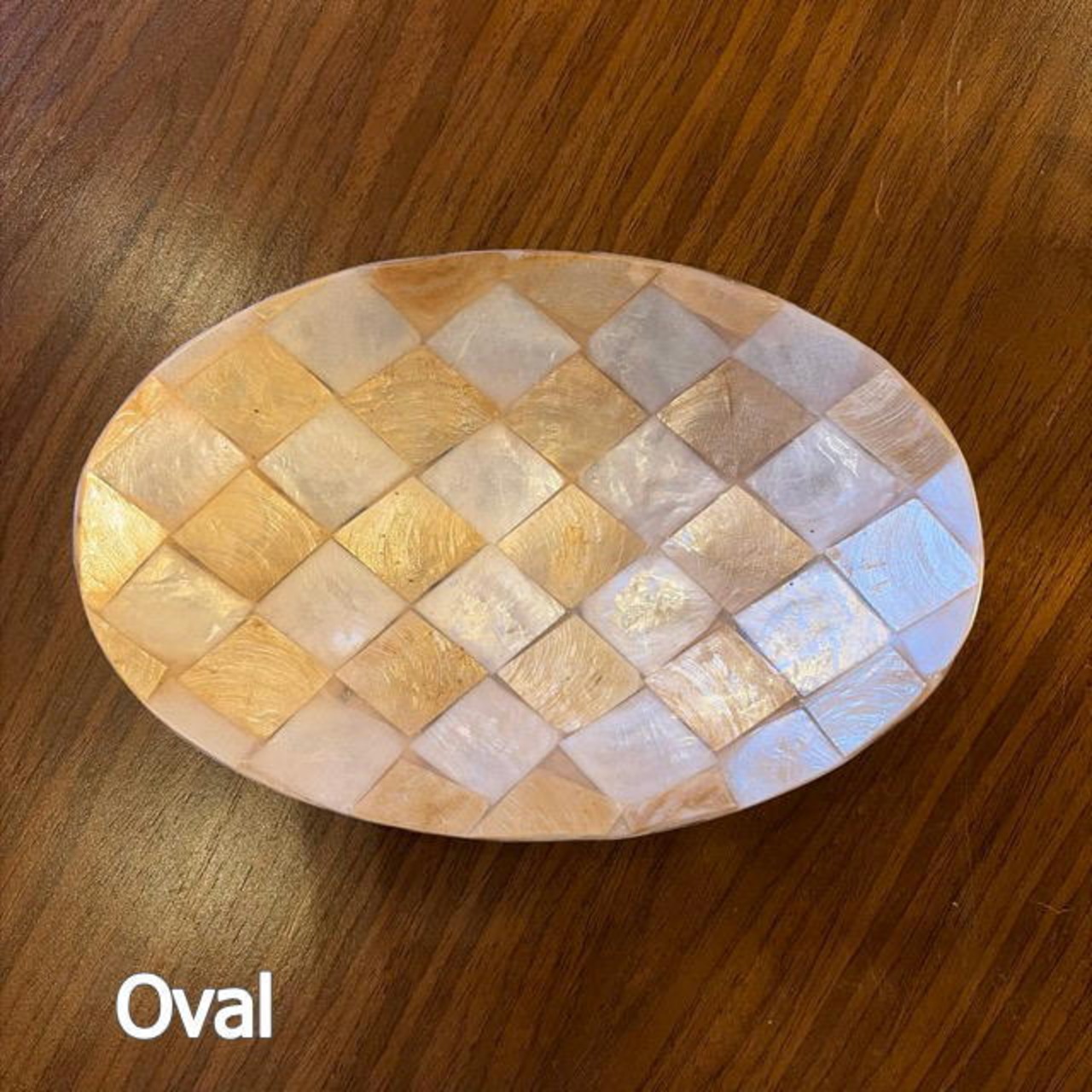 Gold Shell Tray 　 Diamond Pattern　2Type　シェルのゴールドトレイ　ダイヤ柄　２タイプ　トレイ　シェル　オーバル　スクエア　アクセサリー　キー　小物入れ