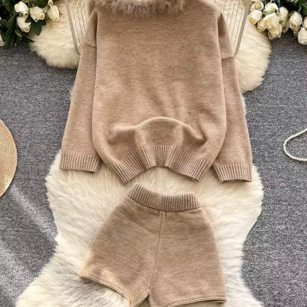 collar fur knit setup