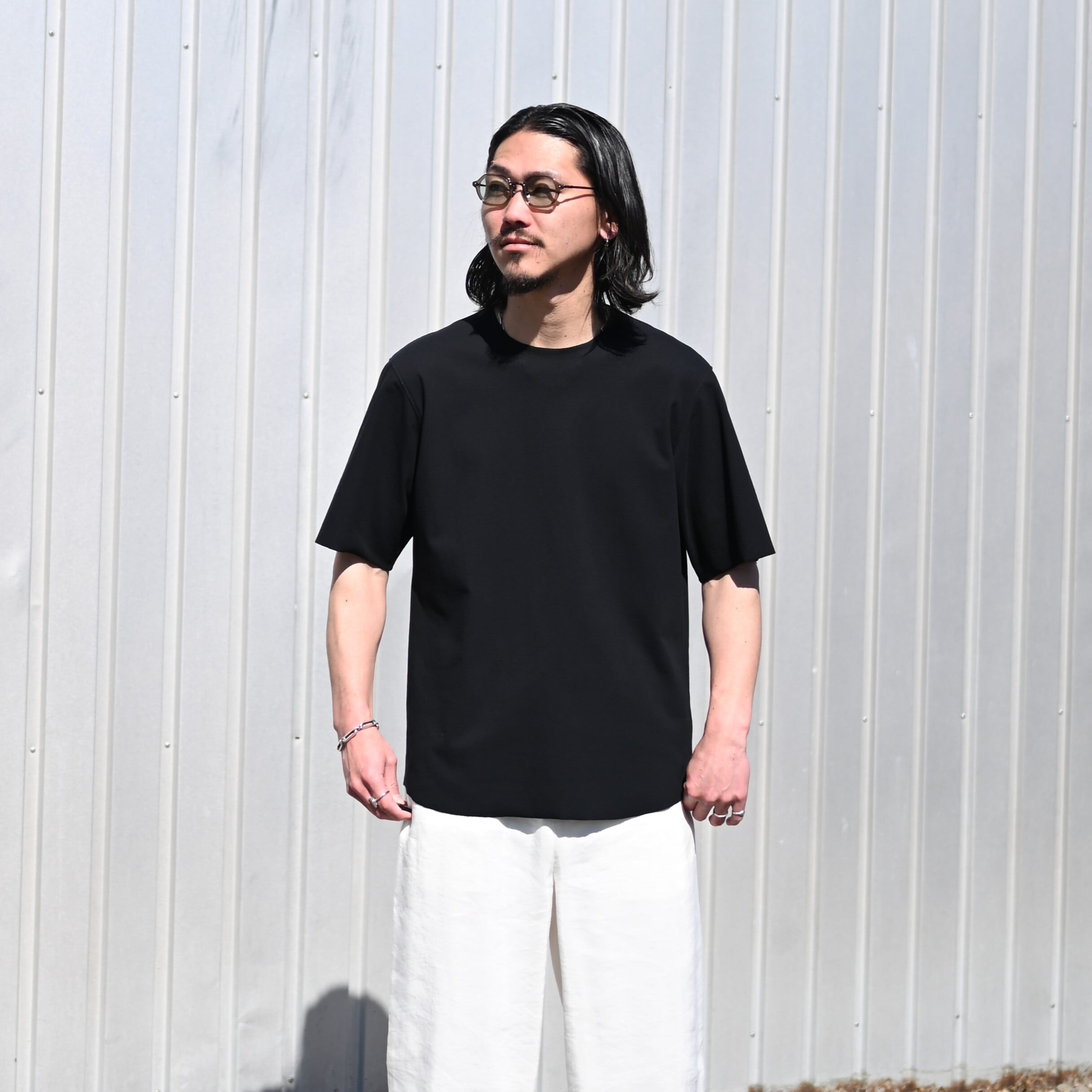 山内 / 強撚フリーカットポンチ・ショートスリーブTシャツ | GANKO