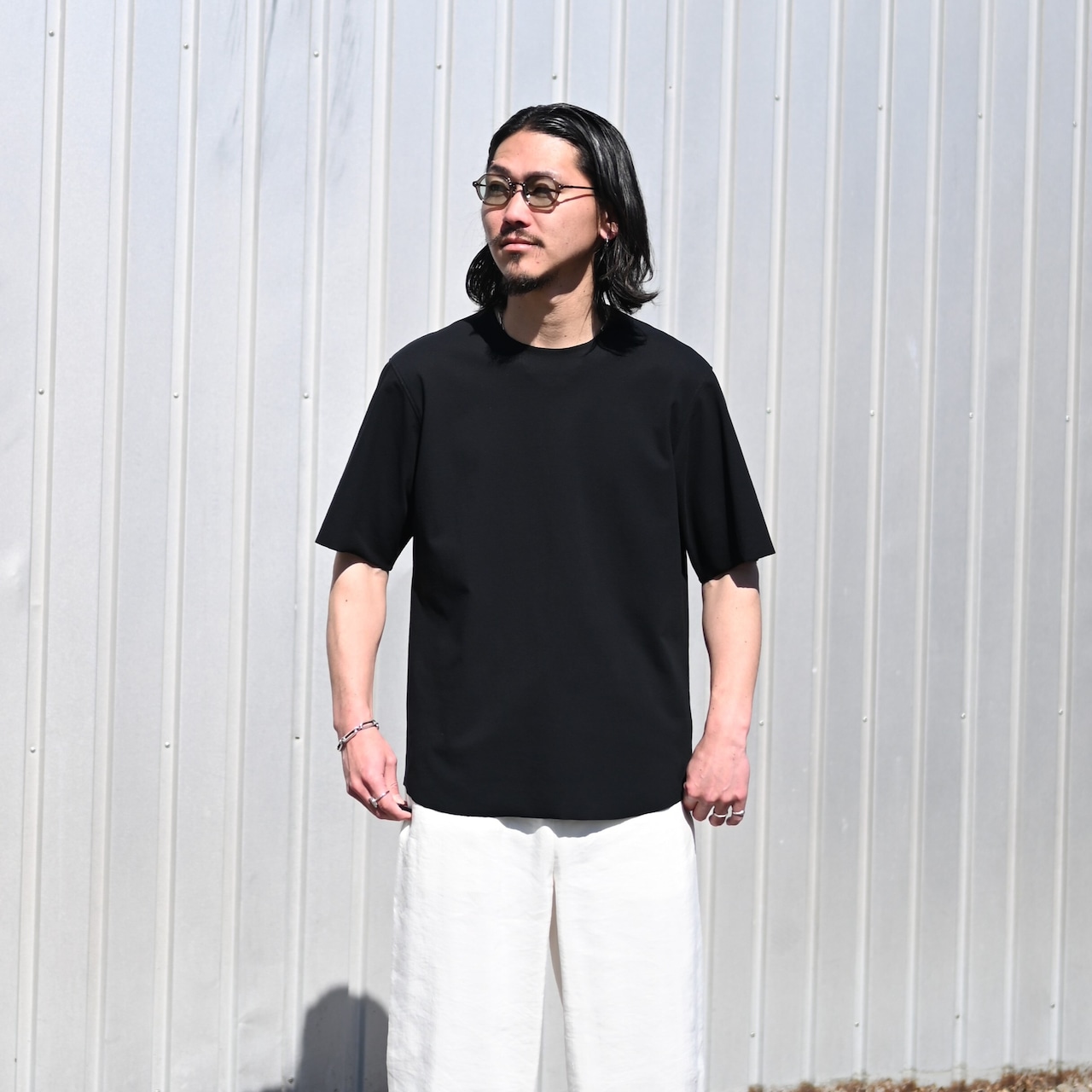 山内 / 強撚フリーカットポンチ・ショートスリーブTシャツ