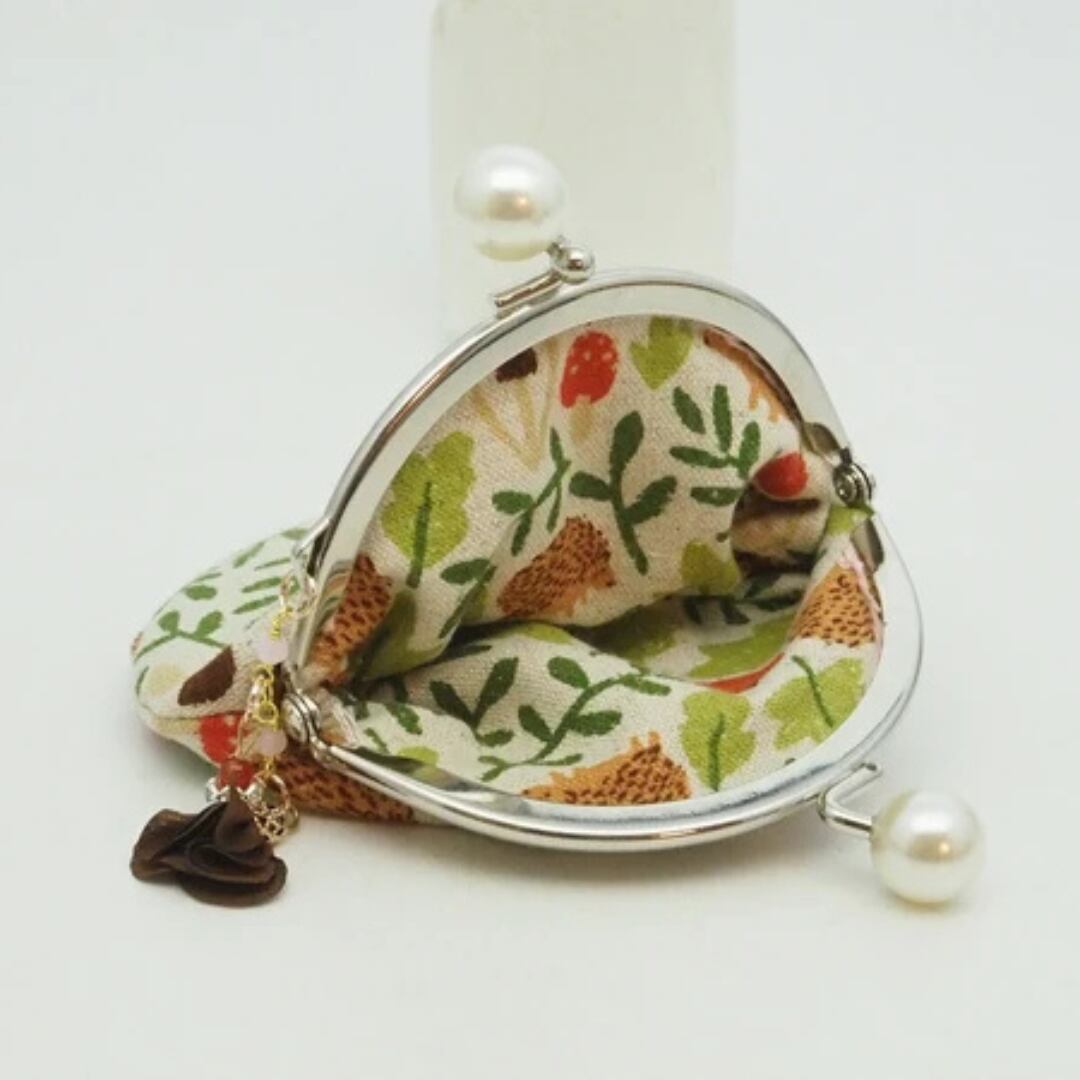 【ハンドメイド】がま口ポーチ・コインケース|はりねずみの森(口金8.5センチ)