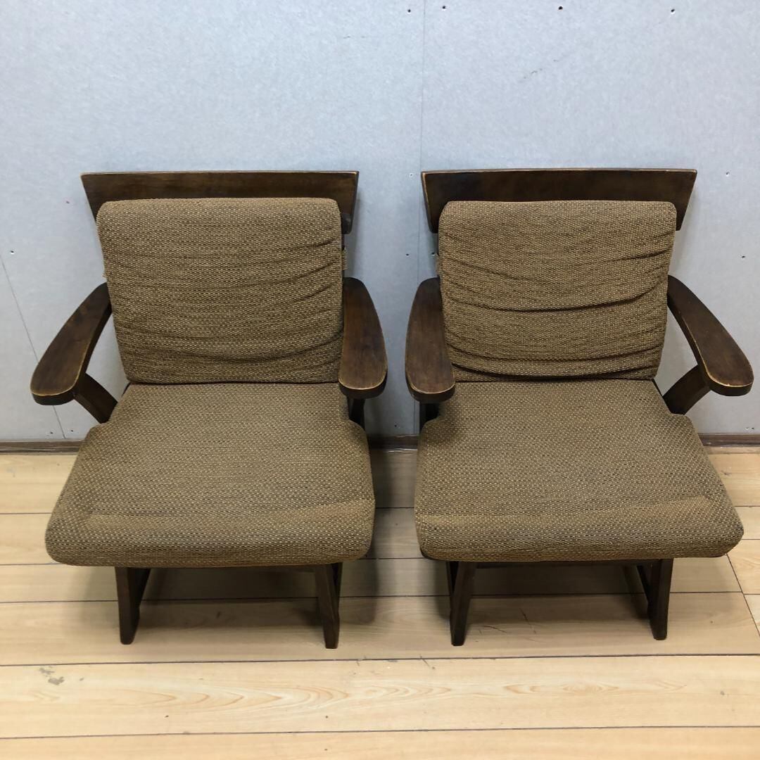 木製　回転座椅子　2個セット　中古美品　直接引き渡し 木製 回転座椅子 2個セット 中古美品 直接引き渡し