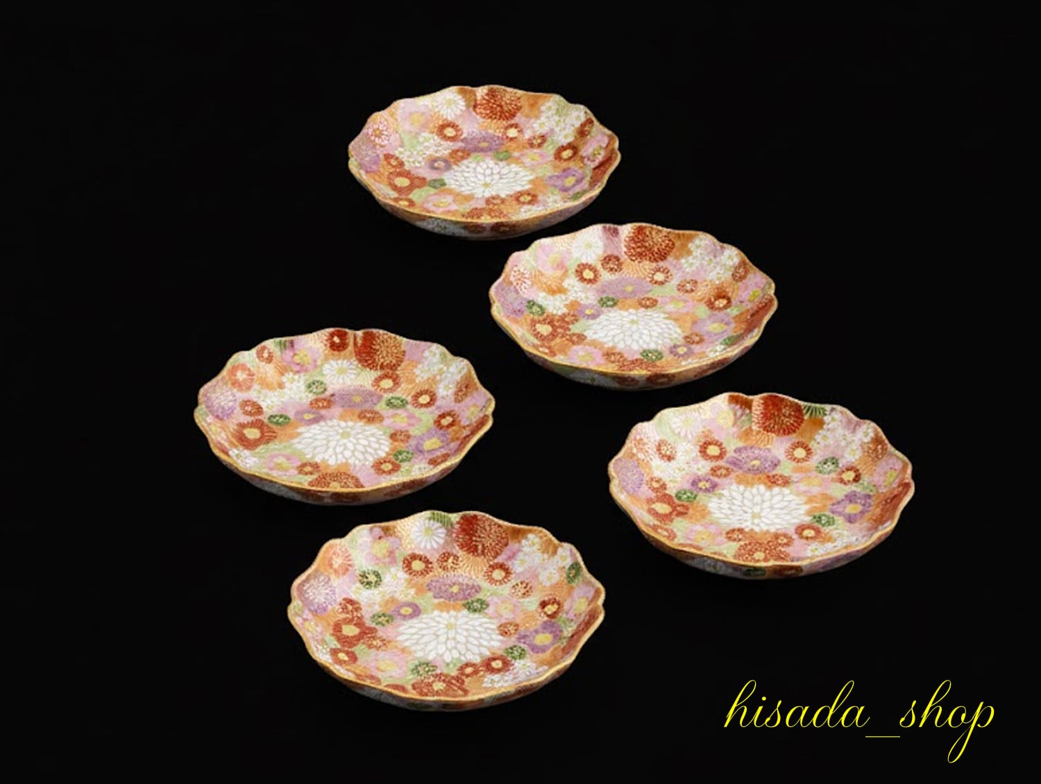 4号皿揃 金花詰 博山窯 | hisadashop
