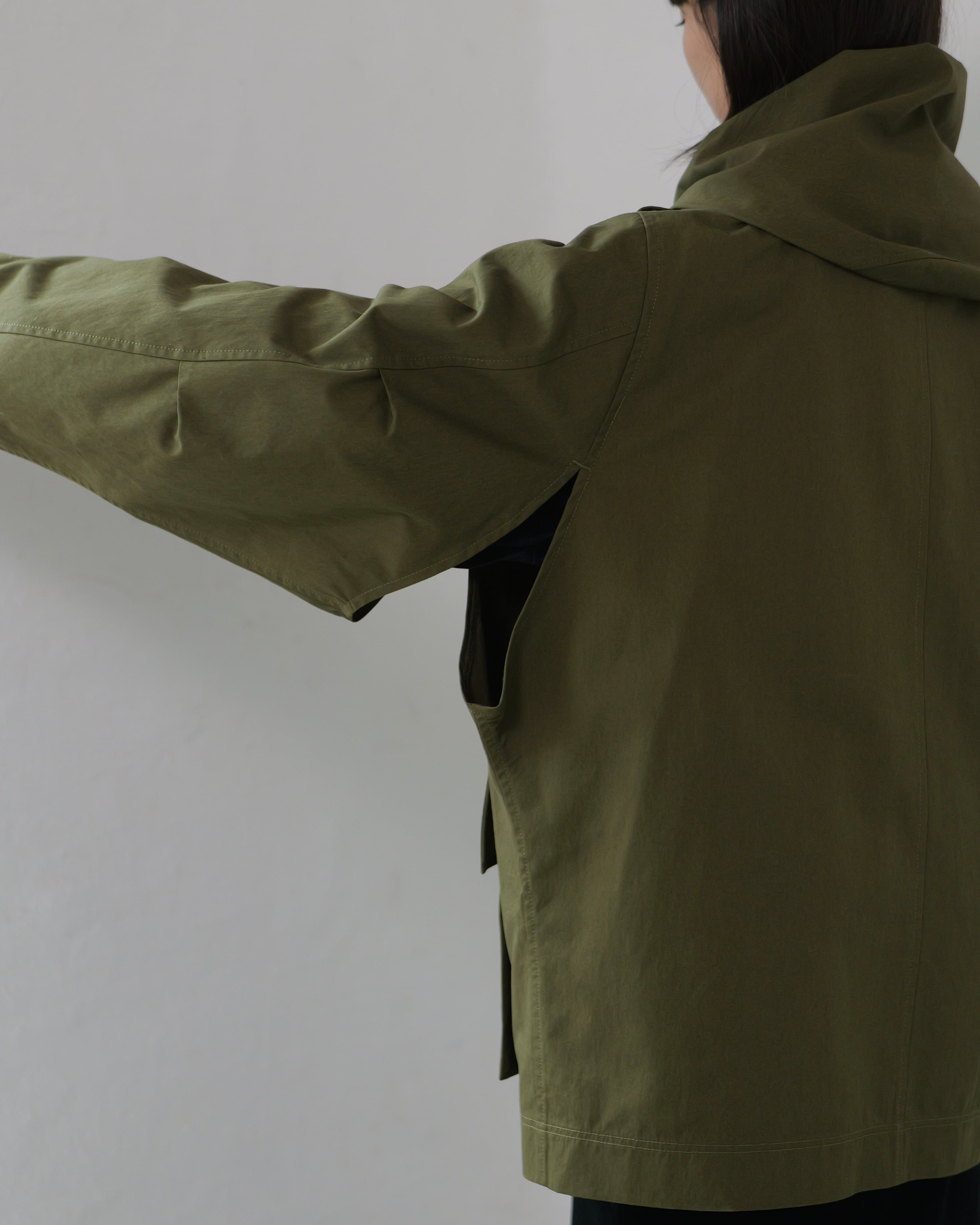 i'm here - Haoli Military Jacket ：Khaki｜フードストールドッキング