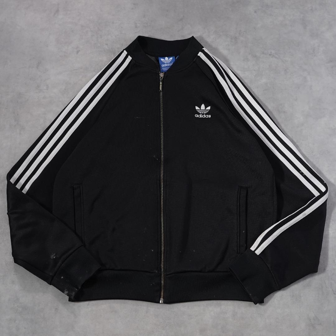 adidas アディダス トラックジャケット 古着 刺繍 2XL 黒 19254