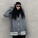 ✞原宿ダークオーバーサイズニットVネックカーディガン おおきめボタン ジャケット ウィンター大人女子☆秋冬 ✞ゴスロリ SM ミリ 甘ロリ クラロリ 和ロリ エレガント 黒ロリ 姫ロリ 華ロリ BB-BB38761673764