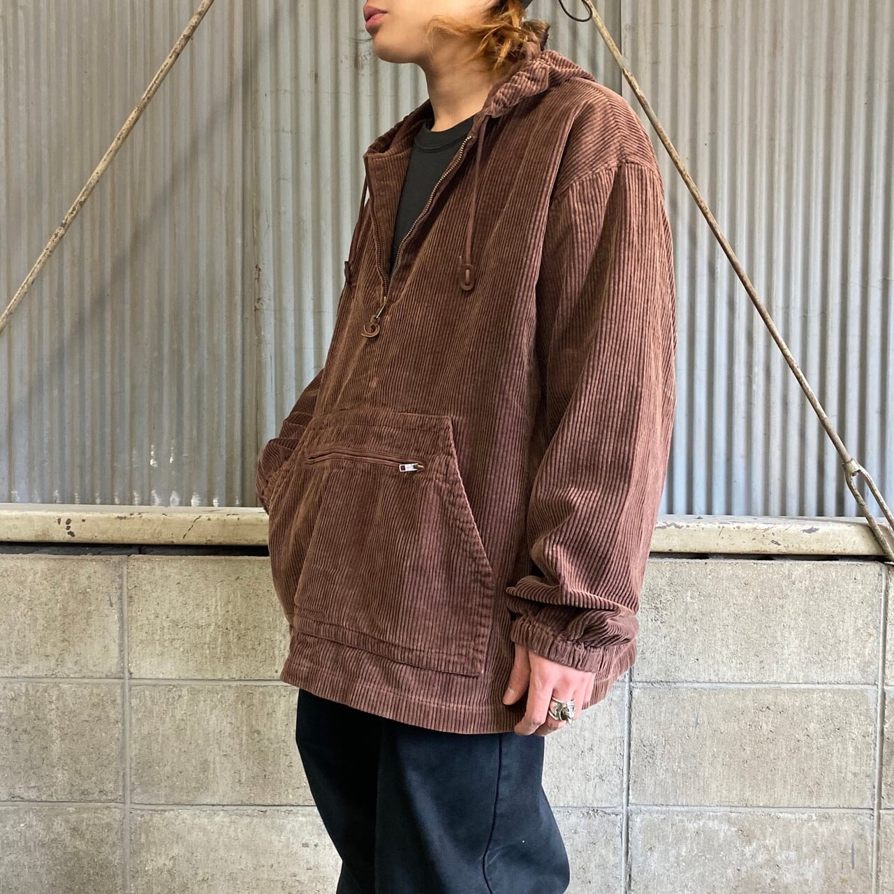 90年代 巨人タグ J.CREW Jクルー 太畝 コーデュロイ アノラック 