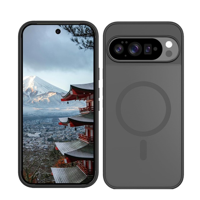 HUAKE 対応 Google Pixel 10 Pro XL 用 ケース 米軍MIL規格 マグネット充電対応 マット半透明 (マットブラック)