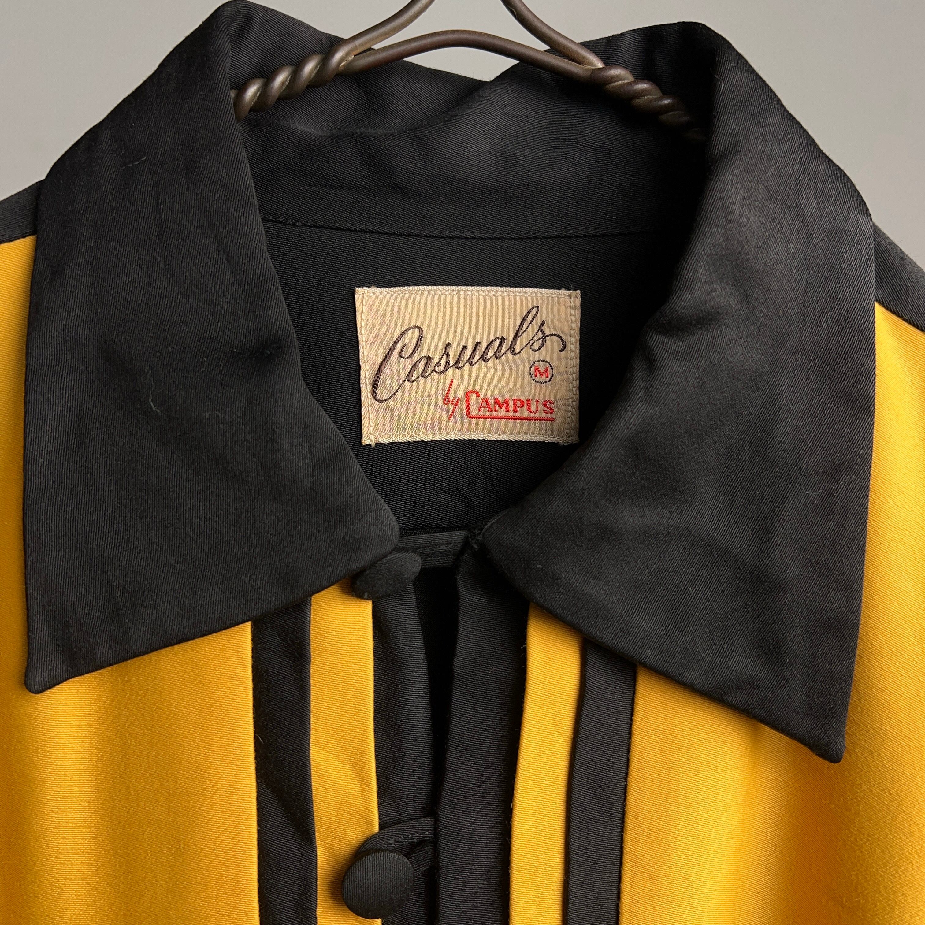 1950's Casuals by CAMPUS RAYON GABARDINE 2TONE RIB SHIRT 50年代 2