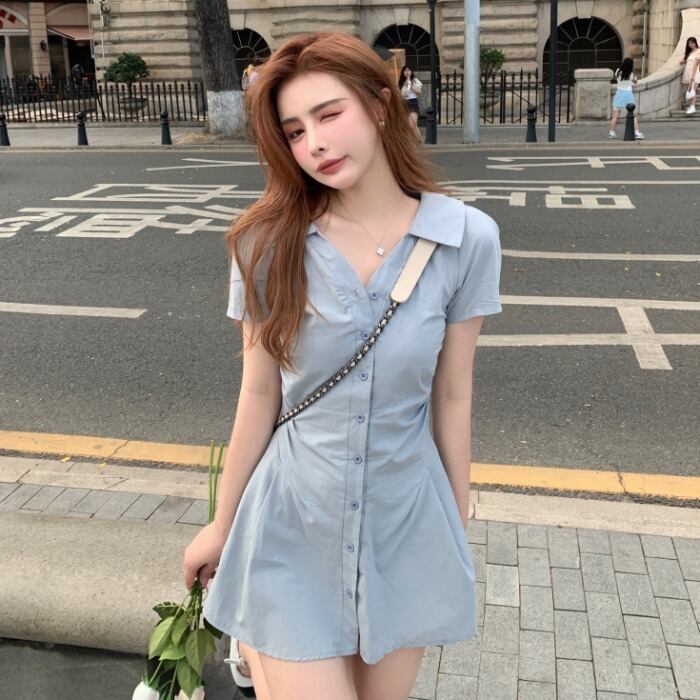 スカート サマースタンダードスタイルスリムドレス レトロ 夏物 ピュア ドラファッションホール8774358797