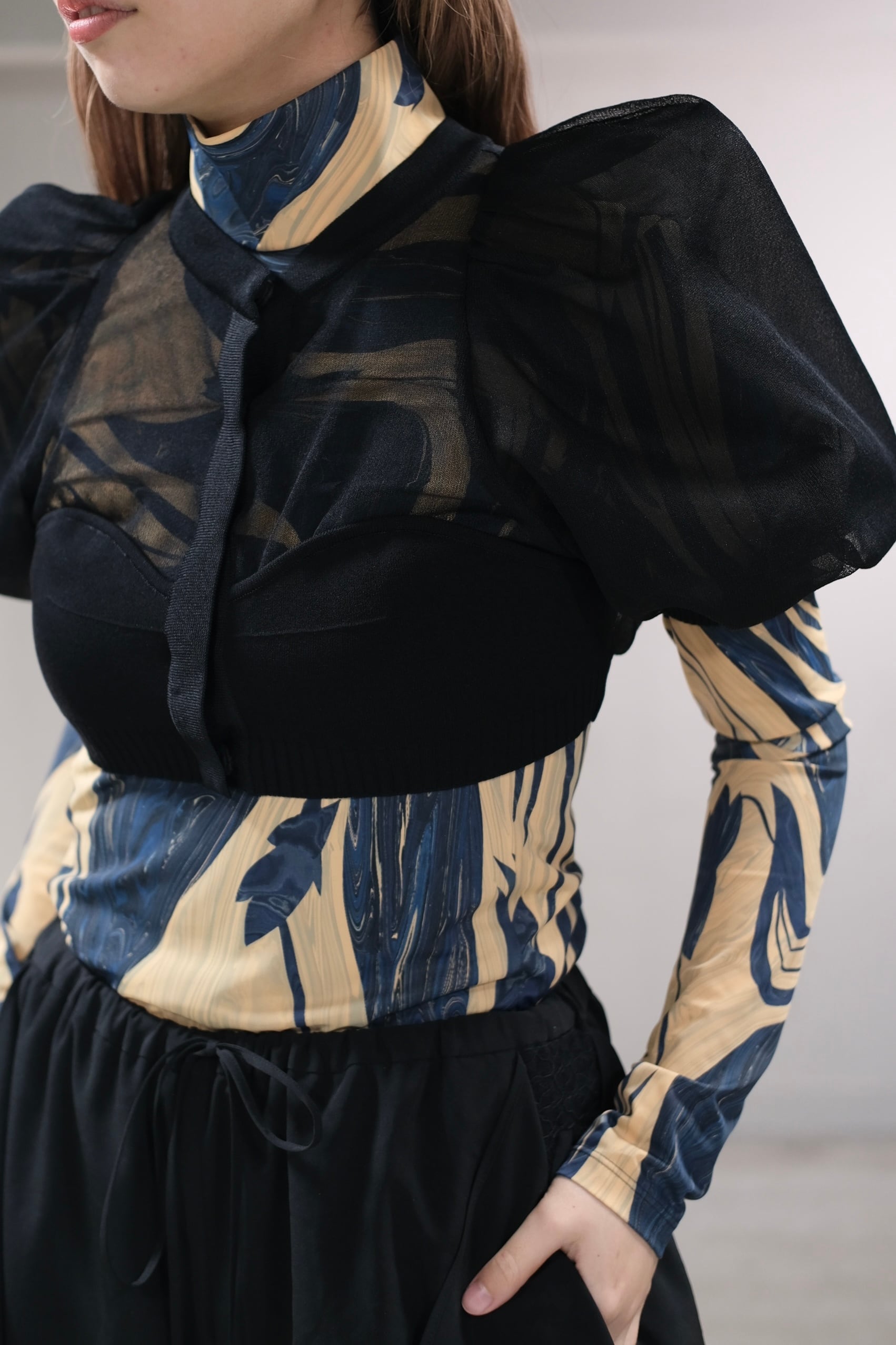 FETICO】PUFF SLEEVE KNIT TOP | loop