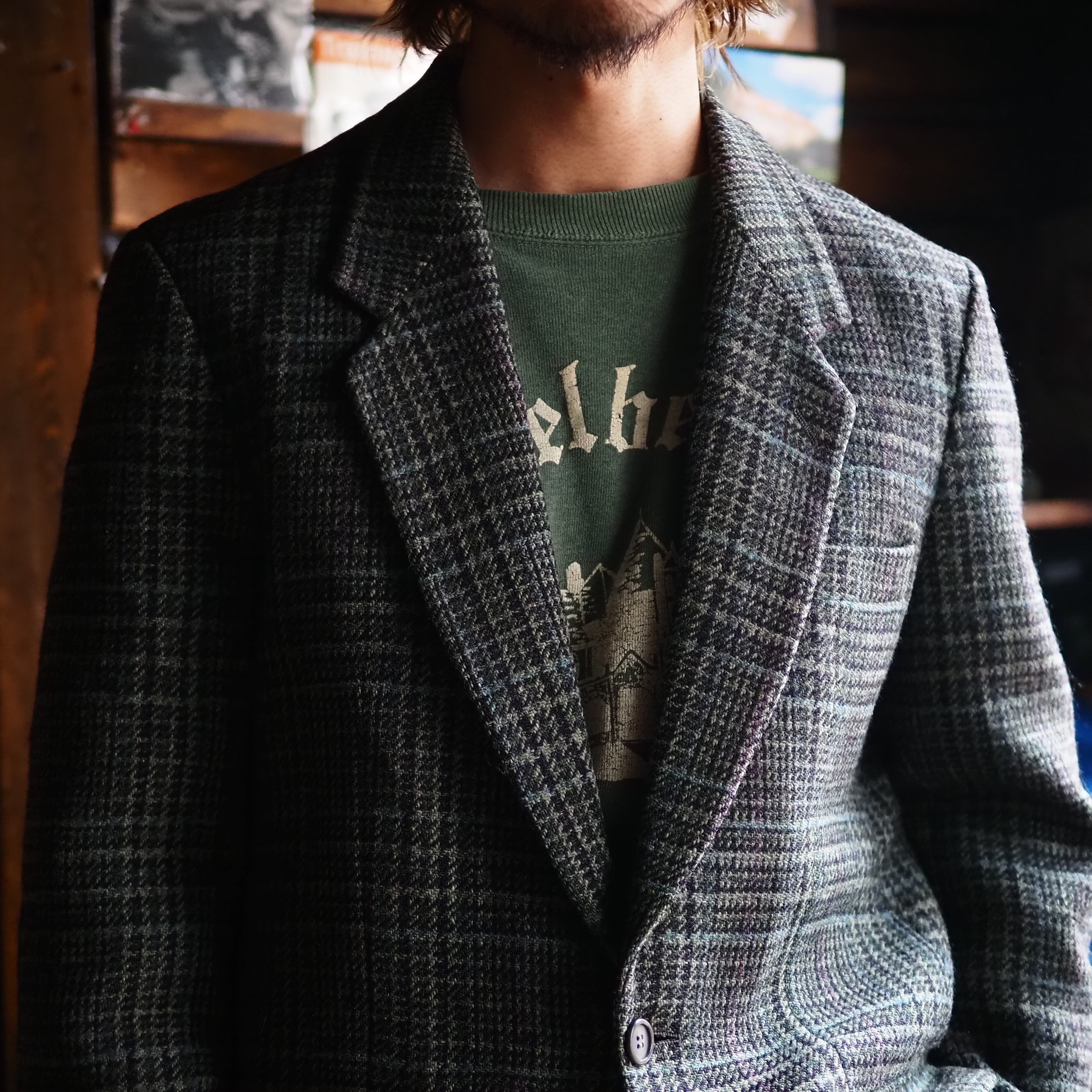 1990's Old Harris Tweed 2B Jacket ハリスツイード テーラード 1990's Old Harris Tweed 2B Jacket ハリスツイード テーラード