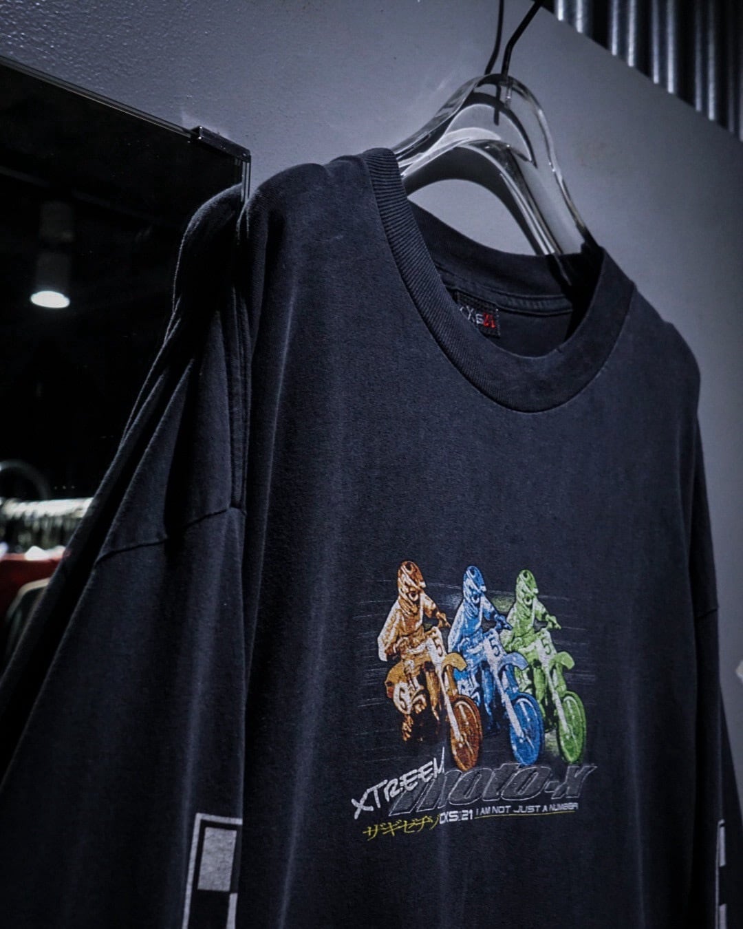 add (C) vintage】“CXS21” Motocross Graphic Vintage Loose T-Shirt