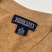 LANDS' END ランズエンド Vネック 羊毛 ニット カーディガン M/ベージュ メンズ