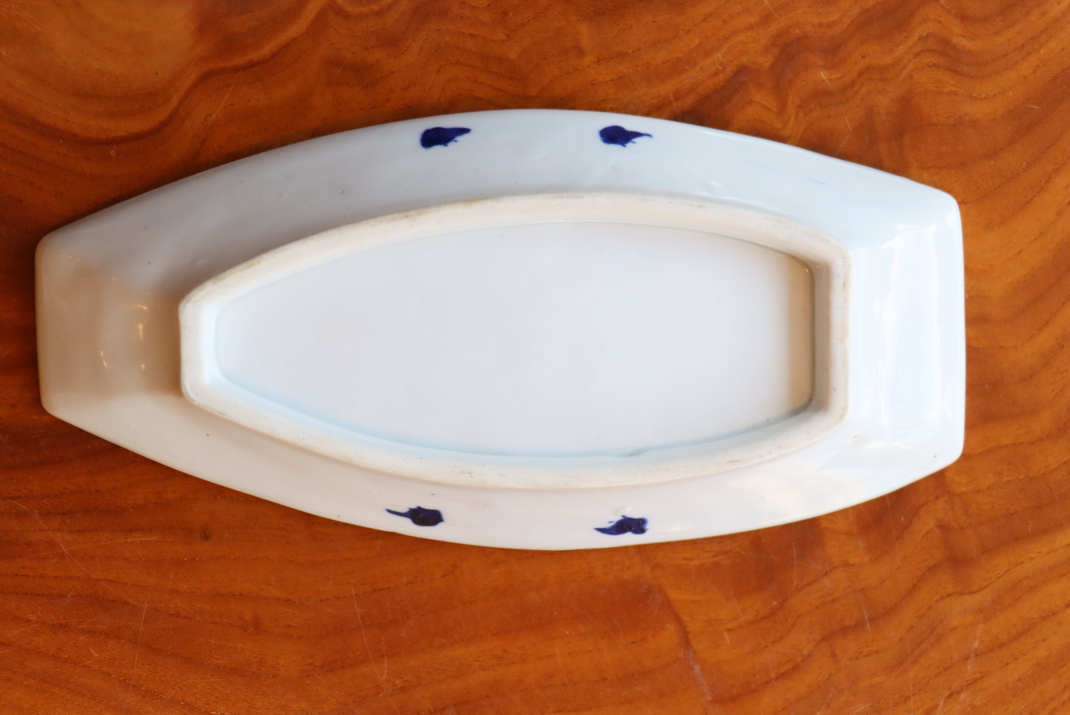 □織□帆船図 染付豆皿 5枚