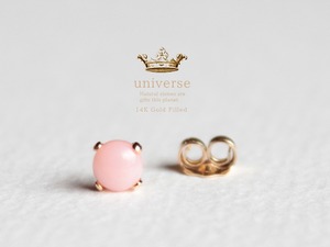 Universe/10 ピンクオパール天然石スタッズピアス