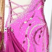 社交ダンス 衣装 タカダンス TAKADANCE スタンダードドレス ワンピース ドレス スタンダード フロート デモ 競技 ダンス パーティ 発表会 フリル レース ピンク系 パープル系 かわいい ゴージャス 競技用 ショーステージ用 オシャレ 豪華