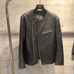 Licht Adel　LW-JKT02 Collarless Double Jacket Black　leather riders jacket　受注生産GW期間限定
