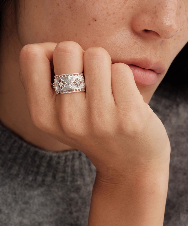 レースフラワーケーキリング Q0399