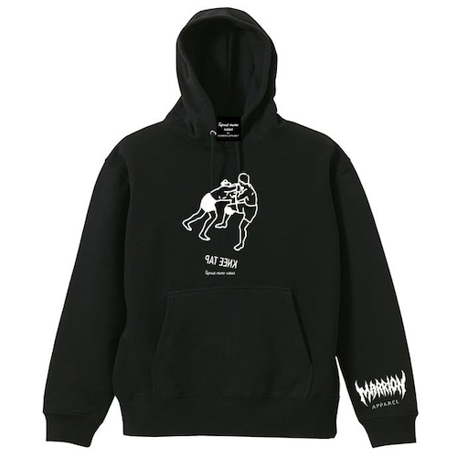 M【裏パイル】Tapoutmemo～Knee Tap Hoodie (Black×White)