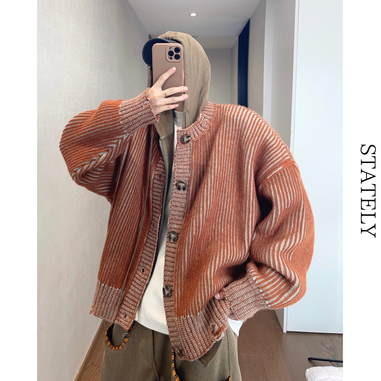 Jacquard Stripe カーディガン_O70・画像9