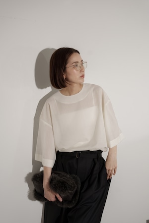 【追加予約】desert sheer blouse(white)8月末から9月上旬頃に発送