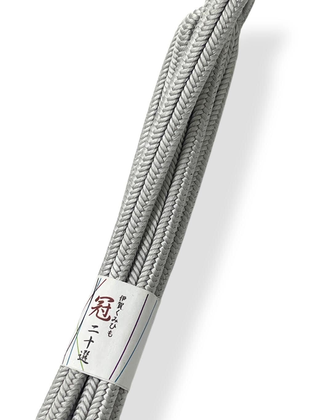 帯締め 井上工房 冠二十選 伊賀くみひも ライトグレー