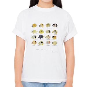 【チョウチョウウオの幼魚たち】長嶋祐成コレクション 魚の譜Tシャツ（高解像・昇華プリント）