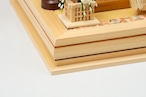 №261-01 ころろ刺繍 抹茶桜餅 二人飾り 檜 象嵌 平飾りセット thumbnail 12