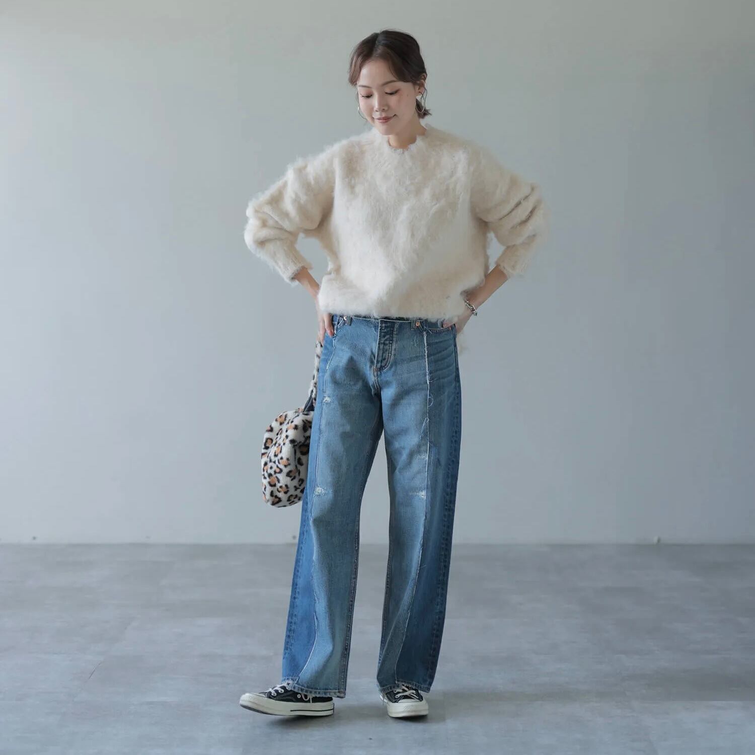 HERENCIA 】ニュアンスクラッシュダメージモヘアニット | valance 福井