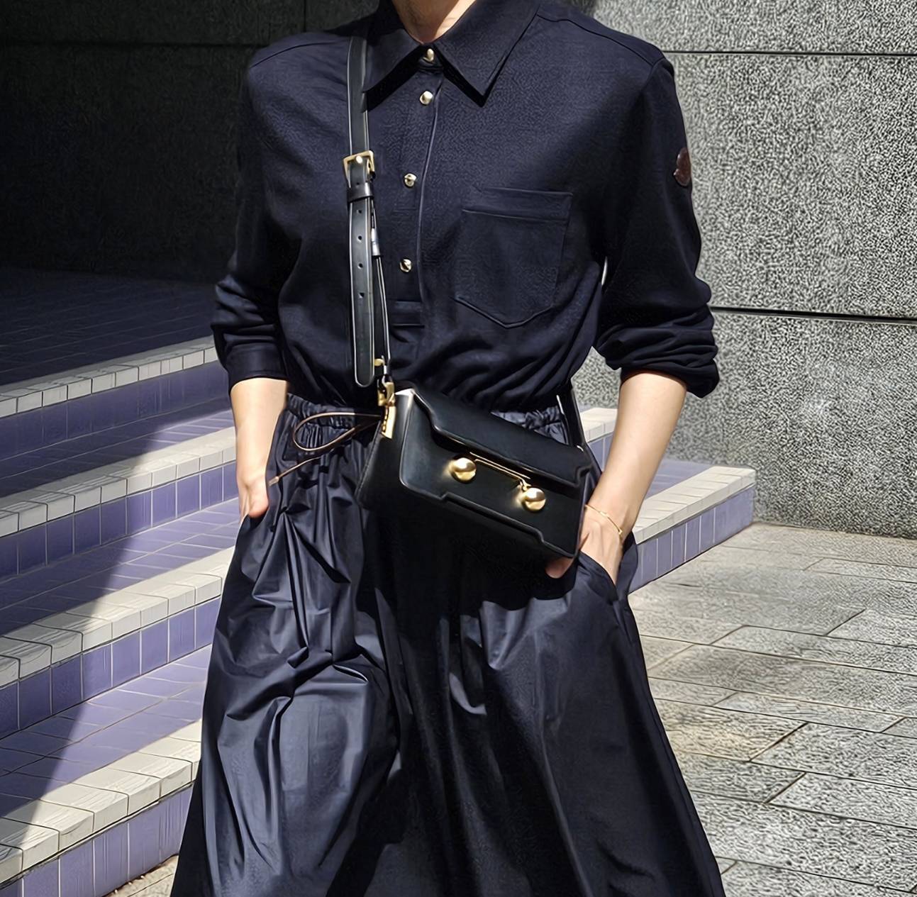 MARNI ブラックレザー製 trunkaroo ミニショルダーバッグ MARNI ブラックレザー製 trunkaroo ミニショルダーバッグ